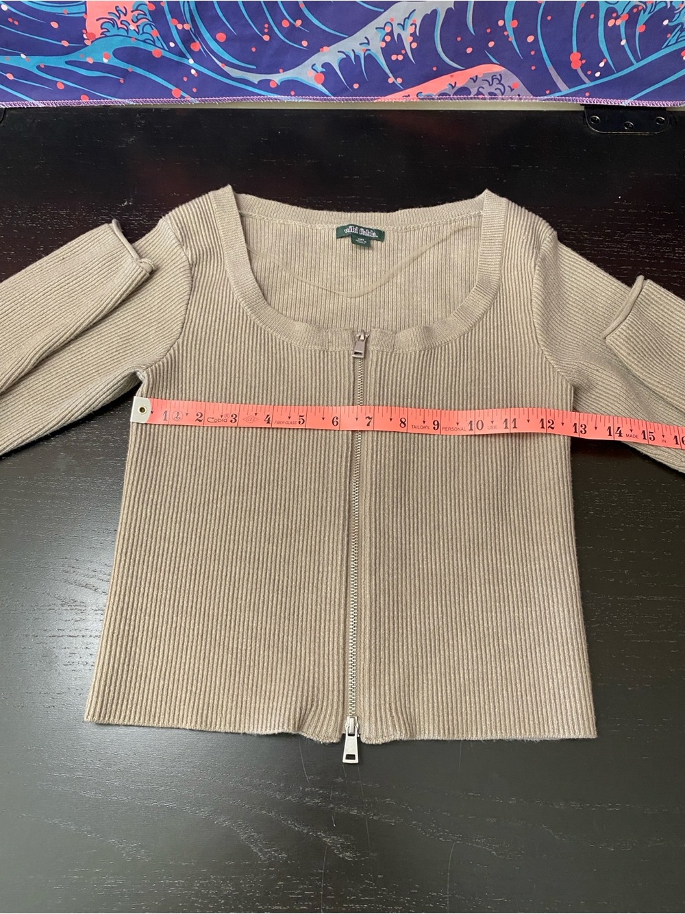wild fable Neutral Ribbed Zip Sweater - Picture 3 of 5